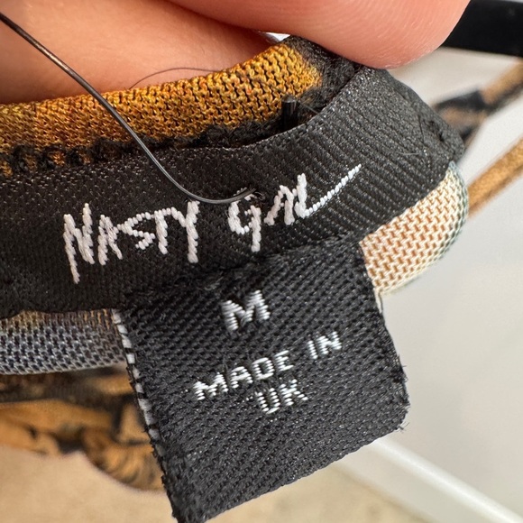 Nasty Gal Sheer Strappy Animal Print Halter Tank Top w/ Scoop Neck - Picture 3 of 5